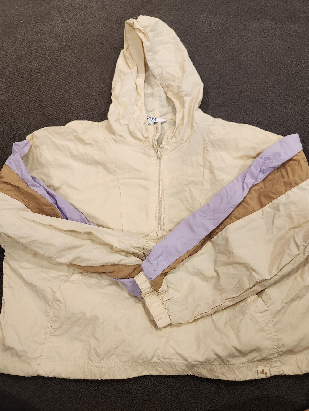 JOY LAB Pink Cropped Quarter Zip Windbreaker - size Large NWOT